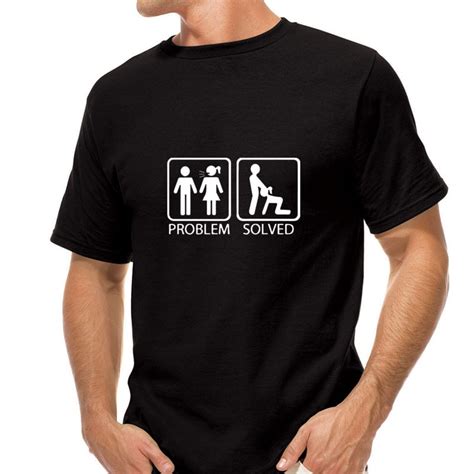 New Problem Solved T Shirts Men Cotton Short Sleeve Funny Print Man T Shirt Free Shipping Mens