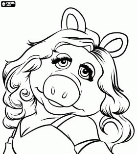 The lovely Miss Piggy coloring page https://m.facebook.com