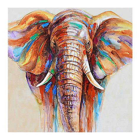 Diy Diamond Painting Color Elephant Scenery Full Dimaond Embroidery
