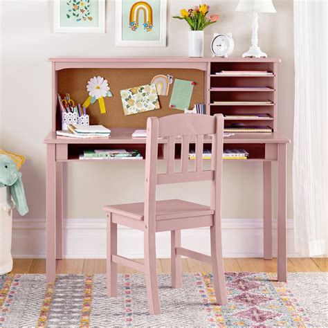 Guidecraft Childrens Media Desk And Chair Set Pink Kids Study