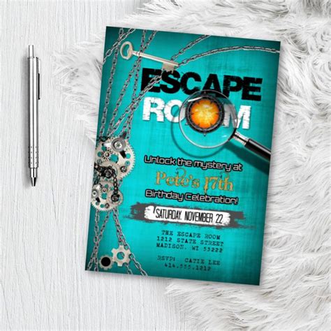 They are both ready to print. Escape Room Invitation, Birthday Escape Room Party ...