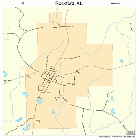 Rockford Alabama Street Map 0165472