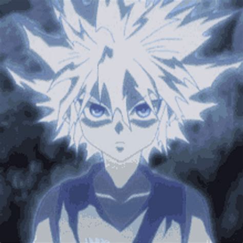 Killua Zoldyck Staring With Blue Lightning 