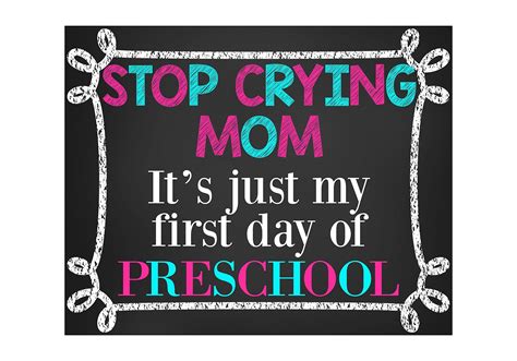 Buy Stop Crying Mom Its Just My First Day Of Preschool First Day Of Preschool Sign Pre K Sign