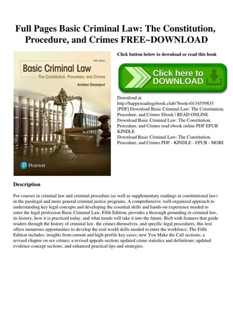 ppt full pages basic criminal law the constitution procedure and crimes free~download