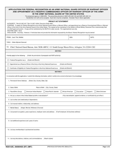 Ngb 62E Form Fill Out Printable PDF Forms Online