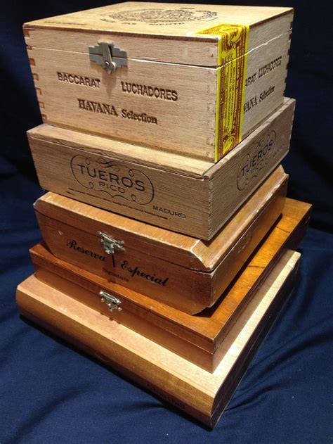 Vintage Cigar Box Lot Of 5 Premium Wooden Boxes Baccarat Tueros Pico