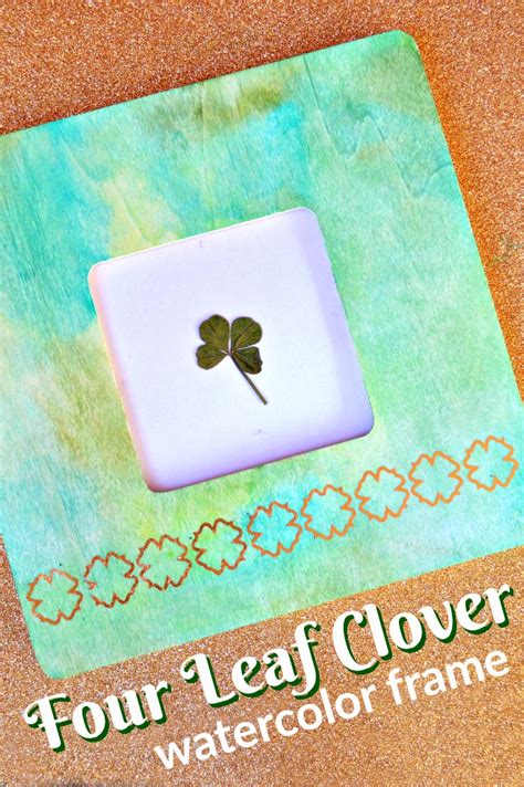 Four Leaf Clover Watercolor Frame Mad In Crafts
