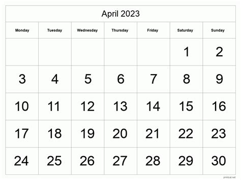Printable April 2023 Calendar Free Printable Calendars