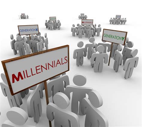 Generation X Y Millennials Young People Groups Demographic Markets