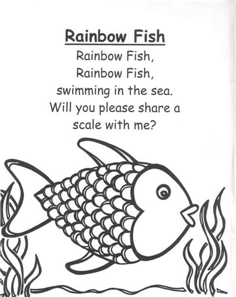 Rainbow Fish Coloring Page Rainbow Fish Activities