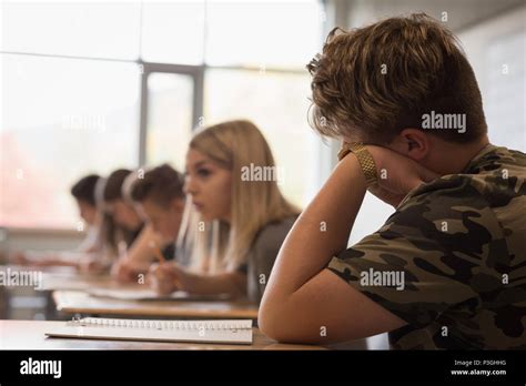 University Students Studying In Classroom Stock Photo Alamy