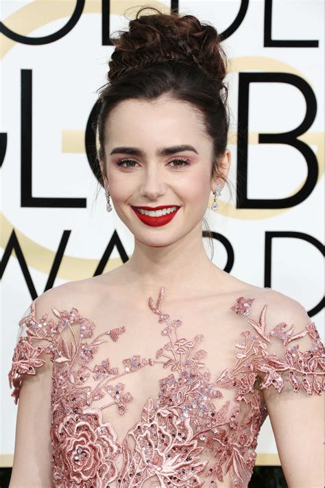 I am not a loser. Lily Collins at the 74th Annual Golden Globe Awards in ...