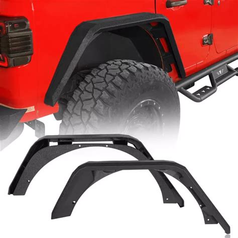 Flat Armor Style Front Fender Flares Wheel Guards For 2018 2023 Jeep