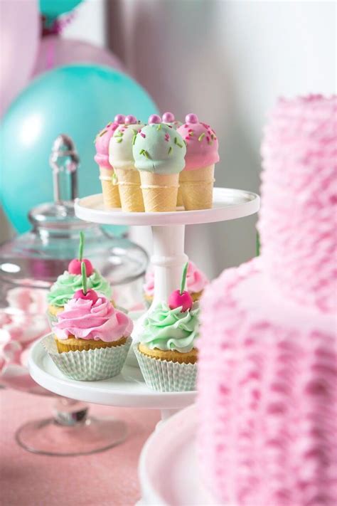 Ice Cream Cone Cake Pops Cupcakes From An Ice Cream Parlour Birthday