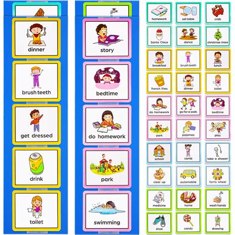 Buy 98 Pieces Visual Schedule For Kids Autism Routine Chart Cards Chore
