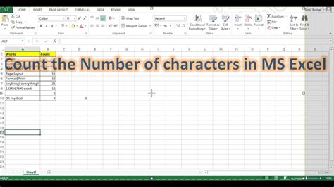 How To Count The Number Of Characters In A Cell In Ms Excel Youtube