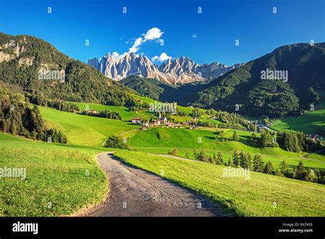 Famous Alpine Place Santa Maddalena Village With Magical Dolomites