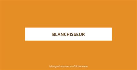 Définition De Blanchisseur Dictionnaire Français
