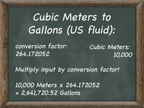 First of all just type the cubic meter (m³) value in the text field of the conversion form to start converting m³ to gal, then select the decimals value and finally hit convert button if auto. Convert Cubic Meters to Gallons | Kyle's Converter