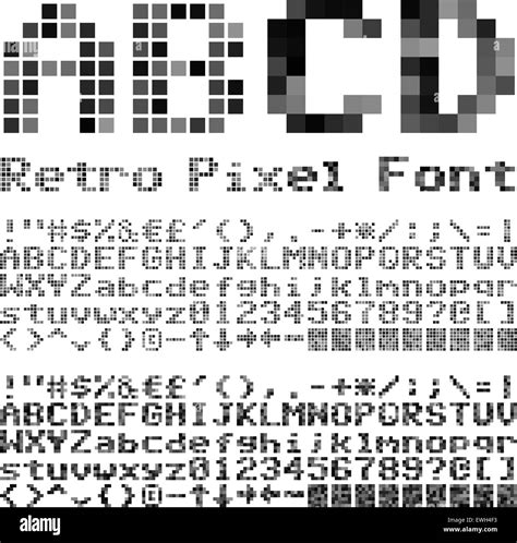 3d Alphabet Made Of Pixel Design Font Stock Vector Illustration Of D03