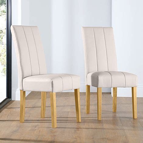 Shop with afterpay on eligible items. Carrick Ivory Leather Dining Chair (Oak Leg) | Furniture ...