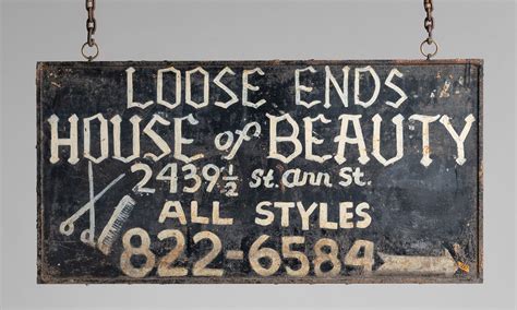 Loose Ends House Of Beauty Iron Sign Industrial Adjustable Stools