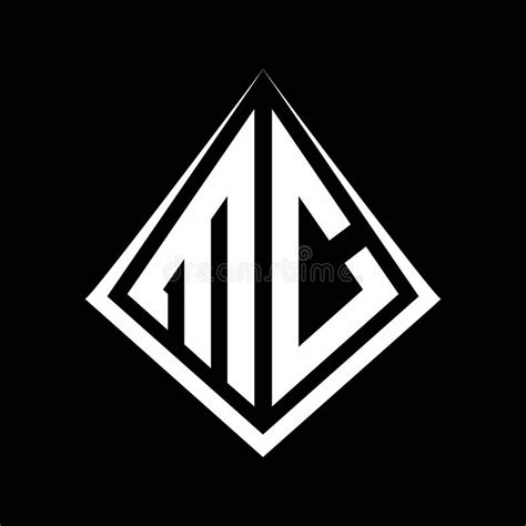 Mc Logo Letters Monogram With Prisma Shape Design Template Stock Vector