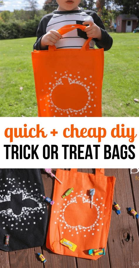 A Child Holding An Orange Trick Treat Bag With The Words Quick And