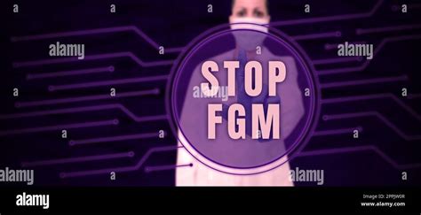 Signe De Texte Montrant Stop Fgm Mot Pour Mettre Une Fin Sur La Coupe Génitale Féminine Et La