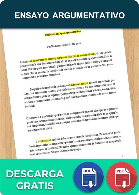 Ensayo Argumentativo 【 Ejemplos Plantillas 】word Excel Canva 2022