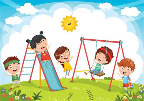 Kids Playing At Playground 1127242 Vector Art At Vecteezy