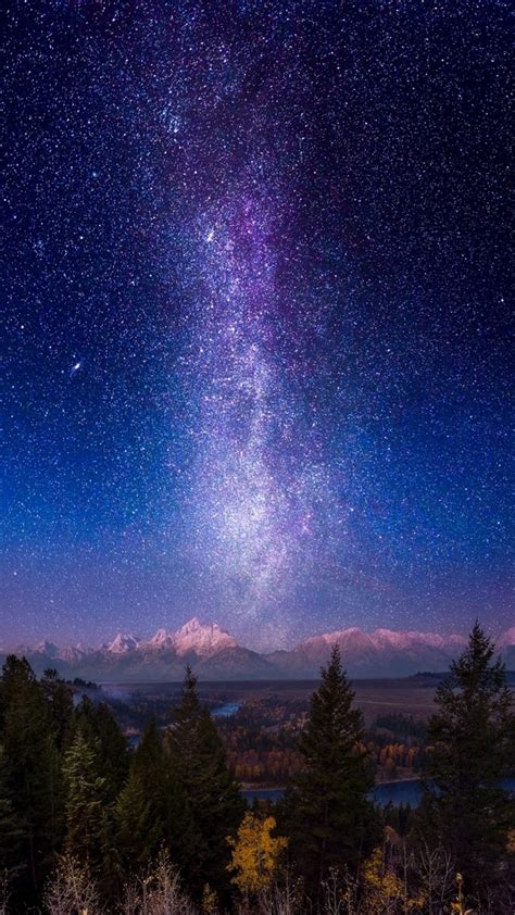 Galaxy View In Night Wallpaper Iphone Wallpaper Iphone Wallpapers