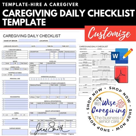 Caregiver Checklist Blessed Home Gambaran