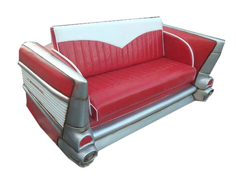 Industrial Retro Front Face Car Sofa Pink Red Color Vintage Classic Car