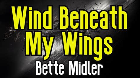 Wind Beneath My Wings Karaoke Bette Midler Youtube