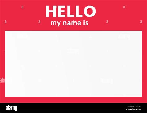 Red Name Tag Hello My Name Is Label Stock Vector Image And Art Alamy