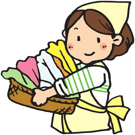 Onlinelabels Clip Art Woman With Laundry Basket