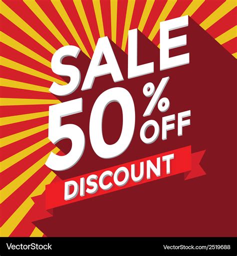 Sale 50 Percent Off Discount Royalty Free Vector Image