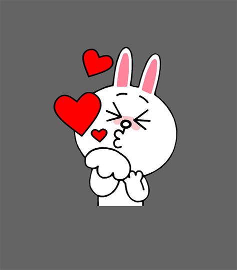 Cute Cony Bunny Rabbit Brown Bear Lover Blowing Kisses Kiss Digital Art