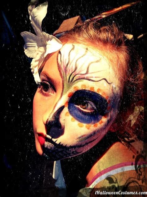 Half Face Sugar Skull Makeup Halloween Costumes 2013 Halloween