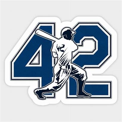 Jackie 42 Robinson Sticker Stickers Number Dodgers