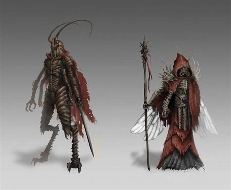 Insectoid Concepts By Mrgunn Art Fantasy Races Fantasy Rpg Dark