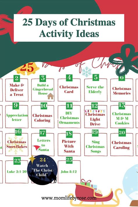 25 Days Of Christmas Activity Ideas Christmas Activities Fun