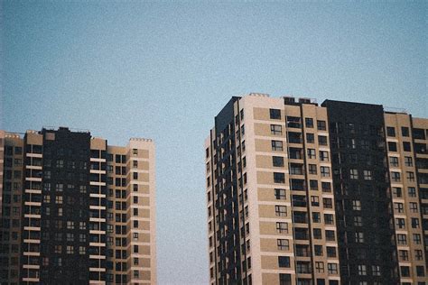 Hd Wallpaper Two Gray And Black Concrete High Rise Buildings Urban