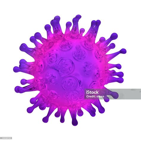 Purple Violet Virus Bacteria Cell Colorful 3d Render Image Isolated On