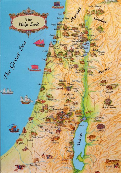 Maps Of Israel Tourist Map Holy Land Bible Mapping