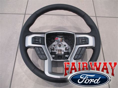 17 Thru 22 Super Duty F250 F350 Oem Ford Black Leather Steering Wheel W