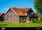 Traditional Zulawy farm house at Palczewo, Pomerania, Poland Stock ...