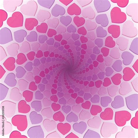 Hearts Spiral Background Pink Purple And Rosy Love Pattern In A